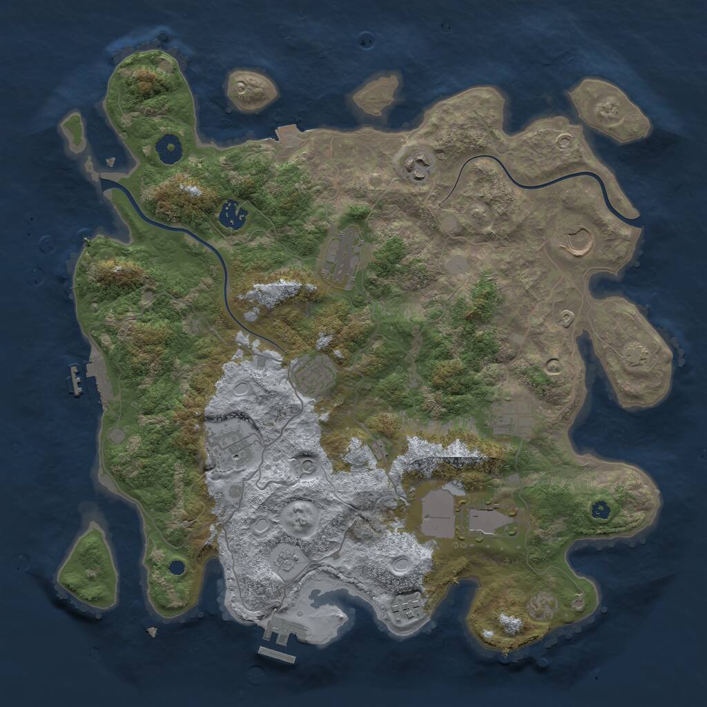 Rust Map: Procedural Map, Size: 3800, Seed: 2019981386, 15 Monuments