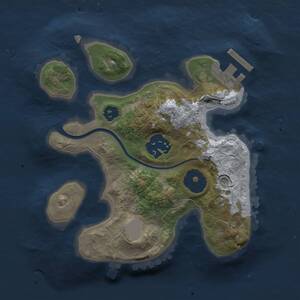 Thumbnail Rust Map: Procedural Map, Size: 2000, Seed: 1684990273, 3 Monuments