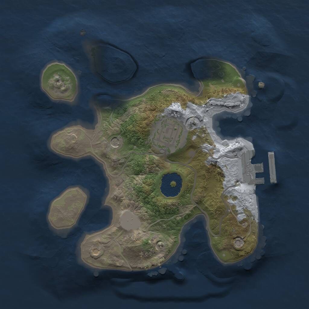 Rust Map: Procedural Map, Size: 2000, Seed: 1684990273, 4 Monuments