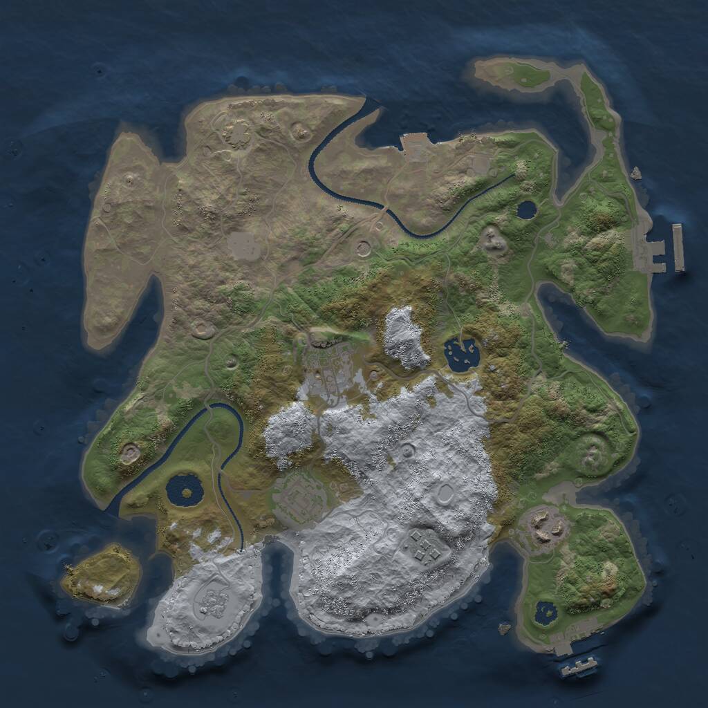 Rust Map: Procedural Map, Size: 3000, Seed: 938423833, 11 Monuments