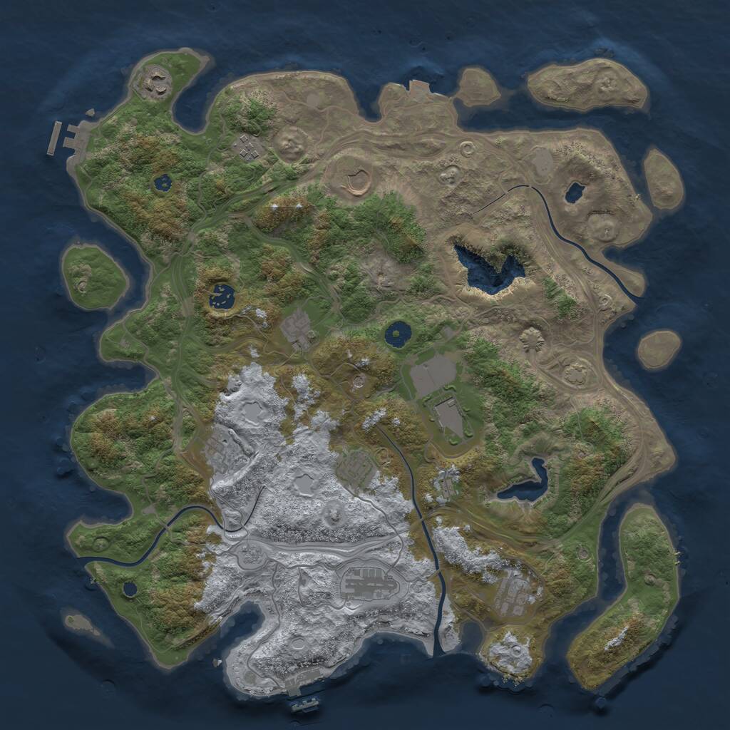 Rust Map: Procedural Map, Size: 4250, Seed: 64497063, 16 Monuments