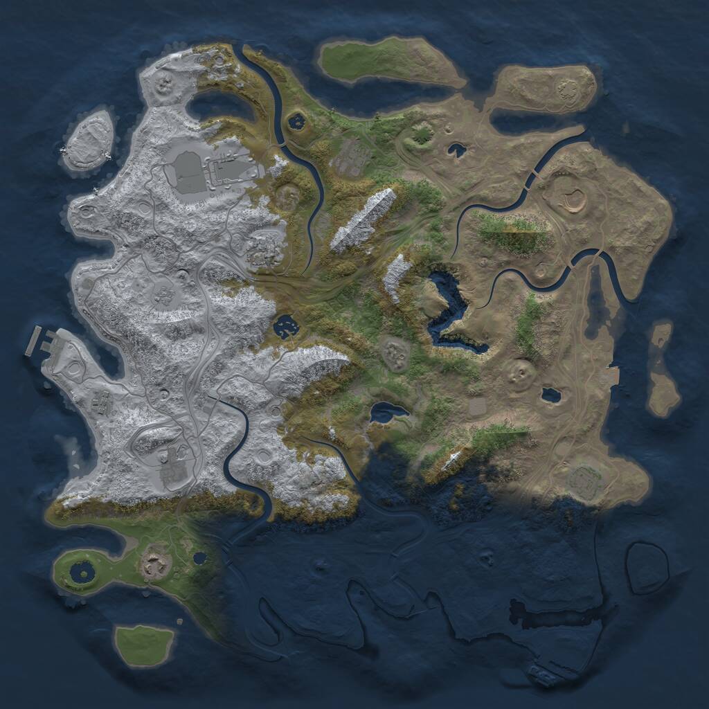 Rust Map: Procedural Map, Size: 4500, Seed: 2130014948, 15 Monuments