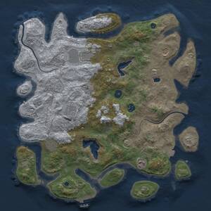 Thumbnail Rust Map: Procedural Map, Size: 4000, Seed: 733157927, 12 Monuments