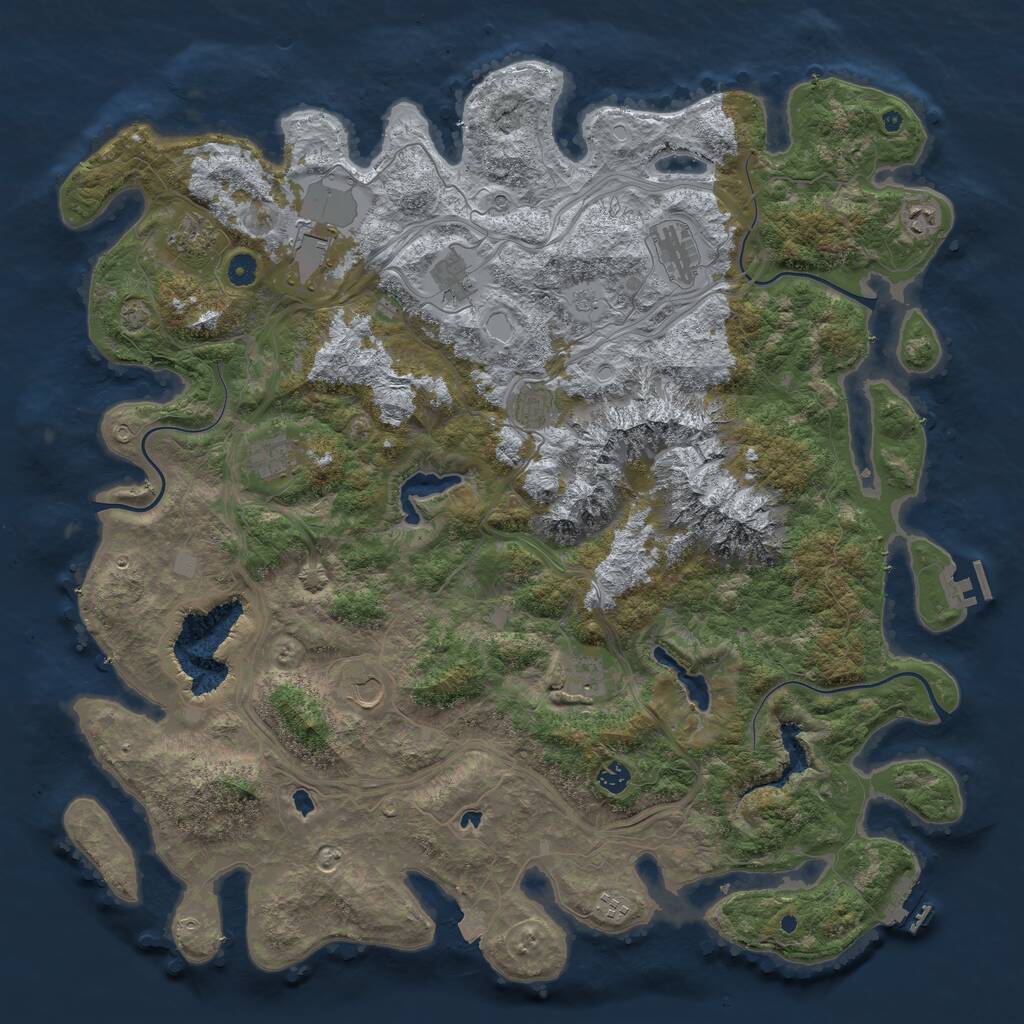 Rust Map: Procedural Map, Size: 5000, Seed: 1612209746, 17 Monuments