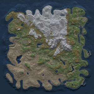 Thumbnail Rust Map: Procedural Map, Size: 5000, Seed: 1612209746, 17 Monuments