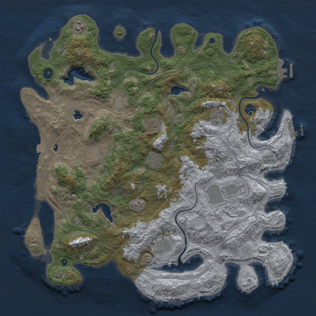 Rust Map: Procedural Map, Size: 4500, Seed: 1942029937, 15 Monuments