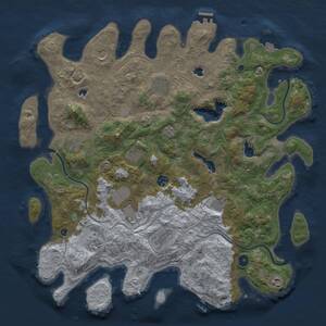 Thumbnail Rust Map: Procedural Map, Size: 4500, Seed: 1624484051, 17 Monuments