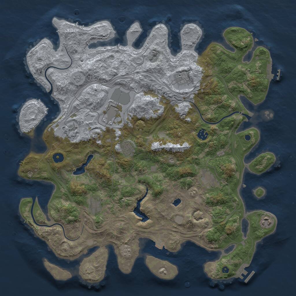 Rust Map: Procedural Map, Size: 4250, Seed: 2111062906, 15 Monuments