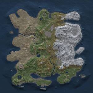 Thumbnail Rust Map: Procedural Map, Size: 3500, Seed: 791047597, 13 Monuments