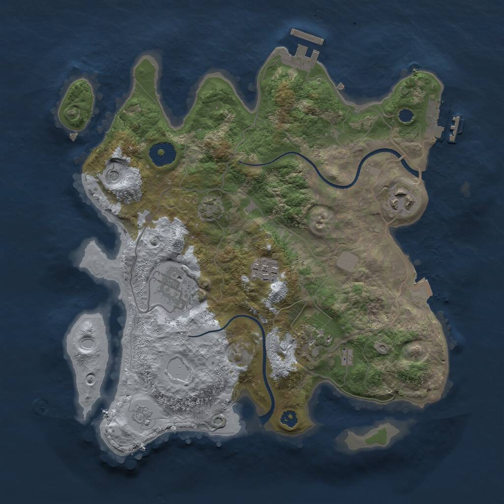 Rust Map: Procedural Map, Size: 3000, Seed: 795929670, 10 Monuments