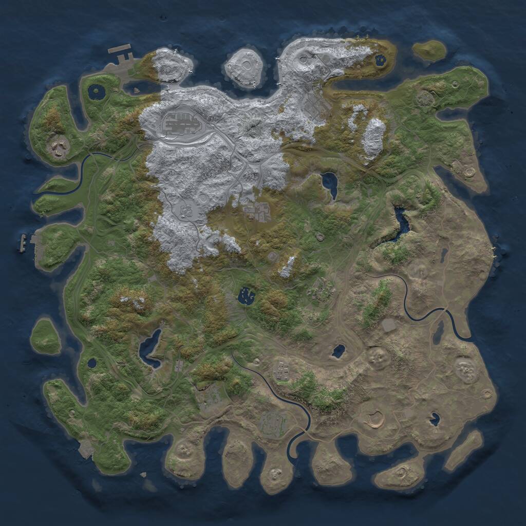 Rust Map: Procedural Map, Size: 4600, Seed: 31020244, 16 Monuments