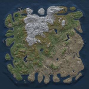 Thumbnail Rust Map: Procedural Map, Size: 4600, Seed: 31020244, 16 Monuments