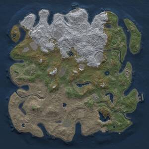 Thumbnail Rust Map: Procedural Map, Size: 4500, Seed: 540483037, 16 Monuments