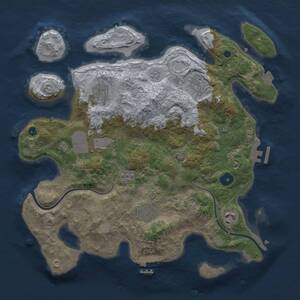 Thumbnail Rust Map: Procedural Map, Size: 3500, Seed: 1200662735, 12 Monuments