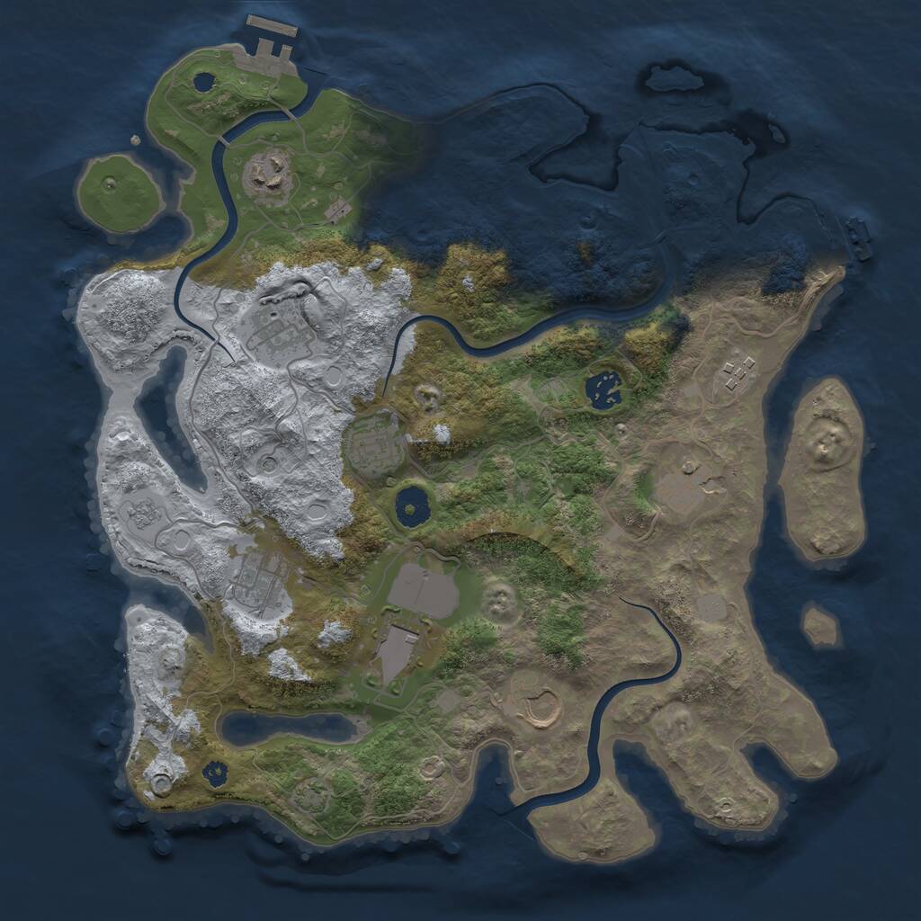 Rust Map: Procedural Map, Size: 3650, Seed: 980204134, 15 Monuments