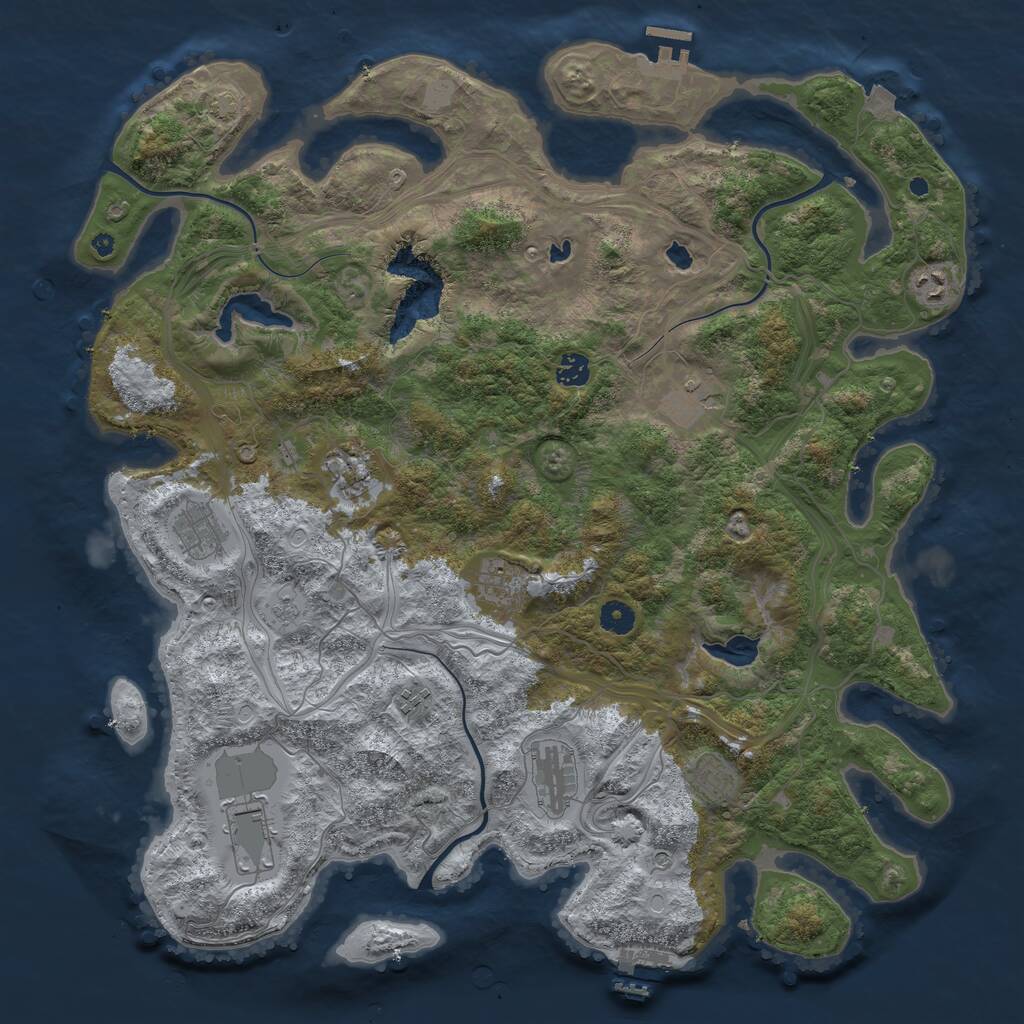 Rust Map: Procedural Map, Size: 4500, Seed: 1759718726, 16 Monuments