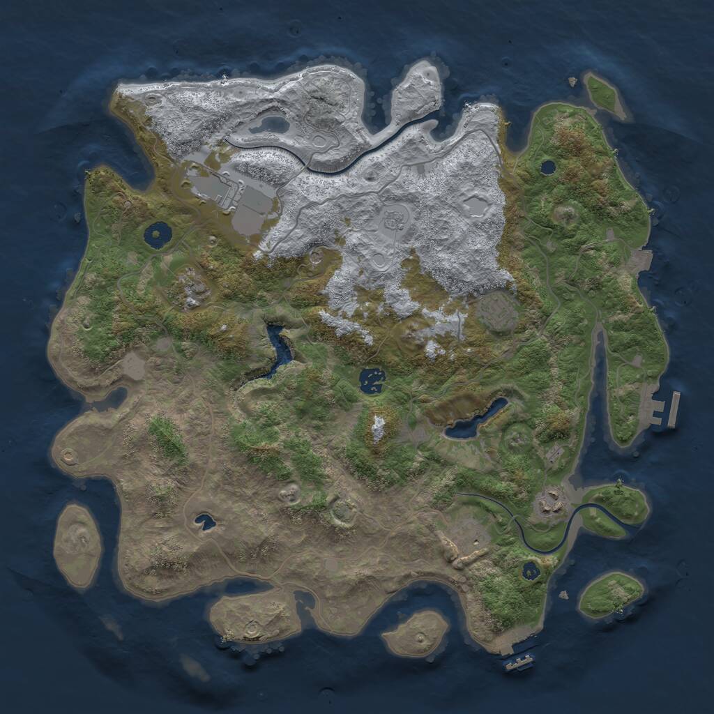 Rust Map: Procedural Map, Size: 4000, Seed: 1035878105, 12 Monuments