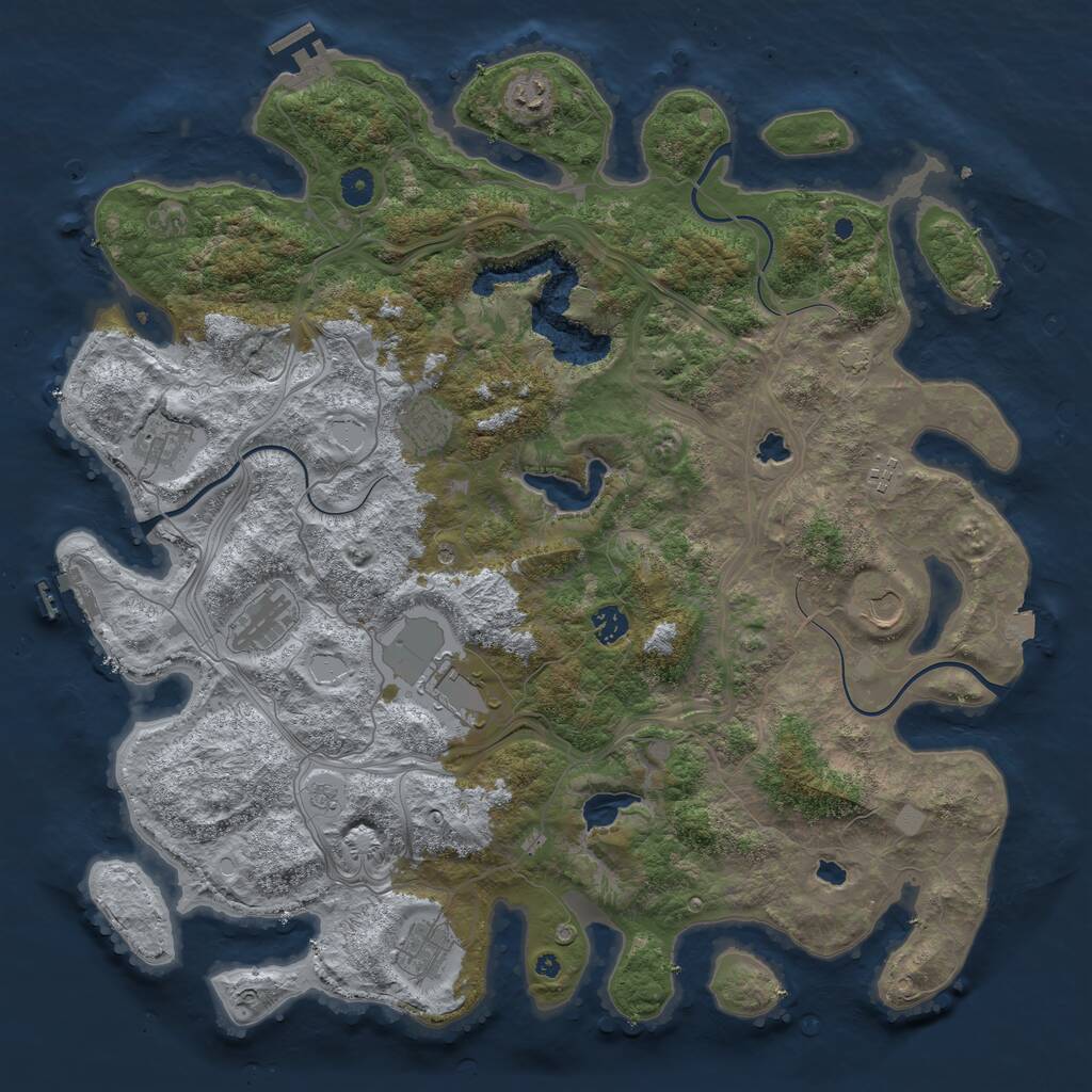 Rust Map: Procedural Map, Size: 4500, Seed: 83865052, 15 Monuments