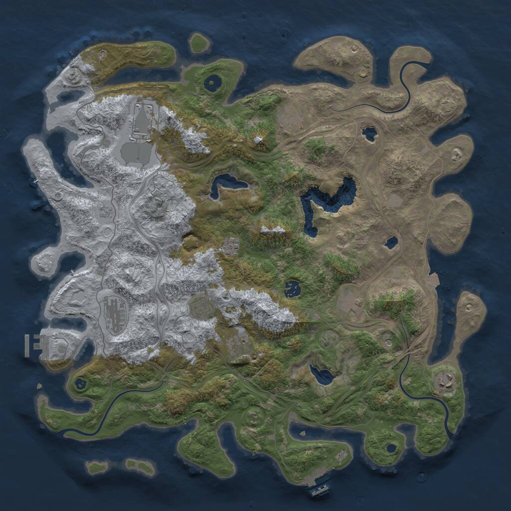 Rust Map: Procedural Map, Size: 4500, Seed: 690351, 15 Monuments