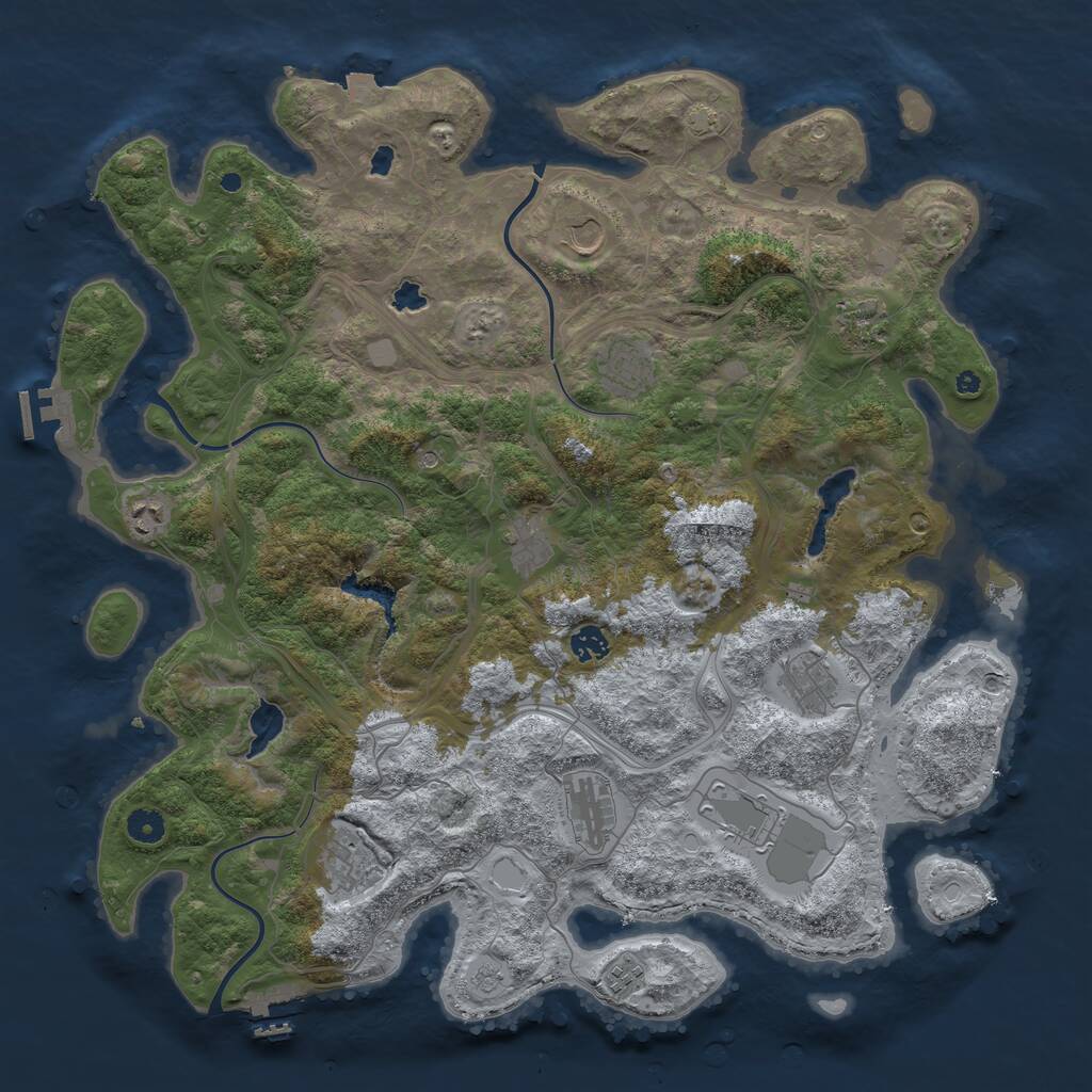 Rust Map: Procedural Map, Size: 4500, Seed: 442915240, 17 Monuments