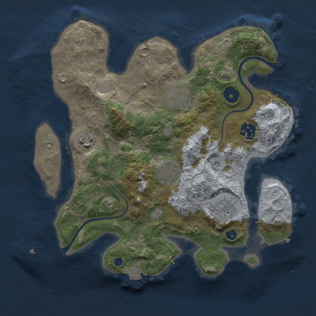 Rust Map: Procedural Map, Size: 3000, Seed: 1529898244, 8 Monuments