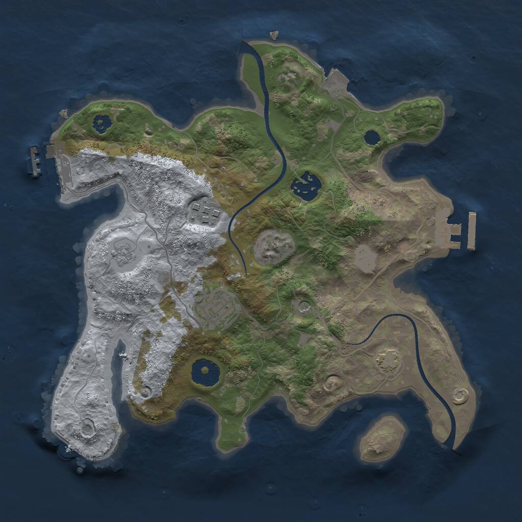 Rust Map: Procedural Map, Size: 2800, Seed: 1473106675, 9 Monuments