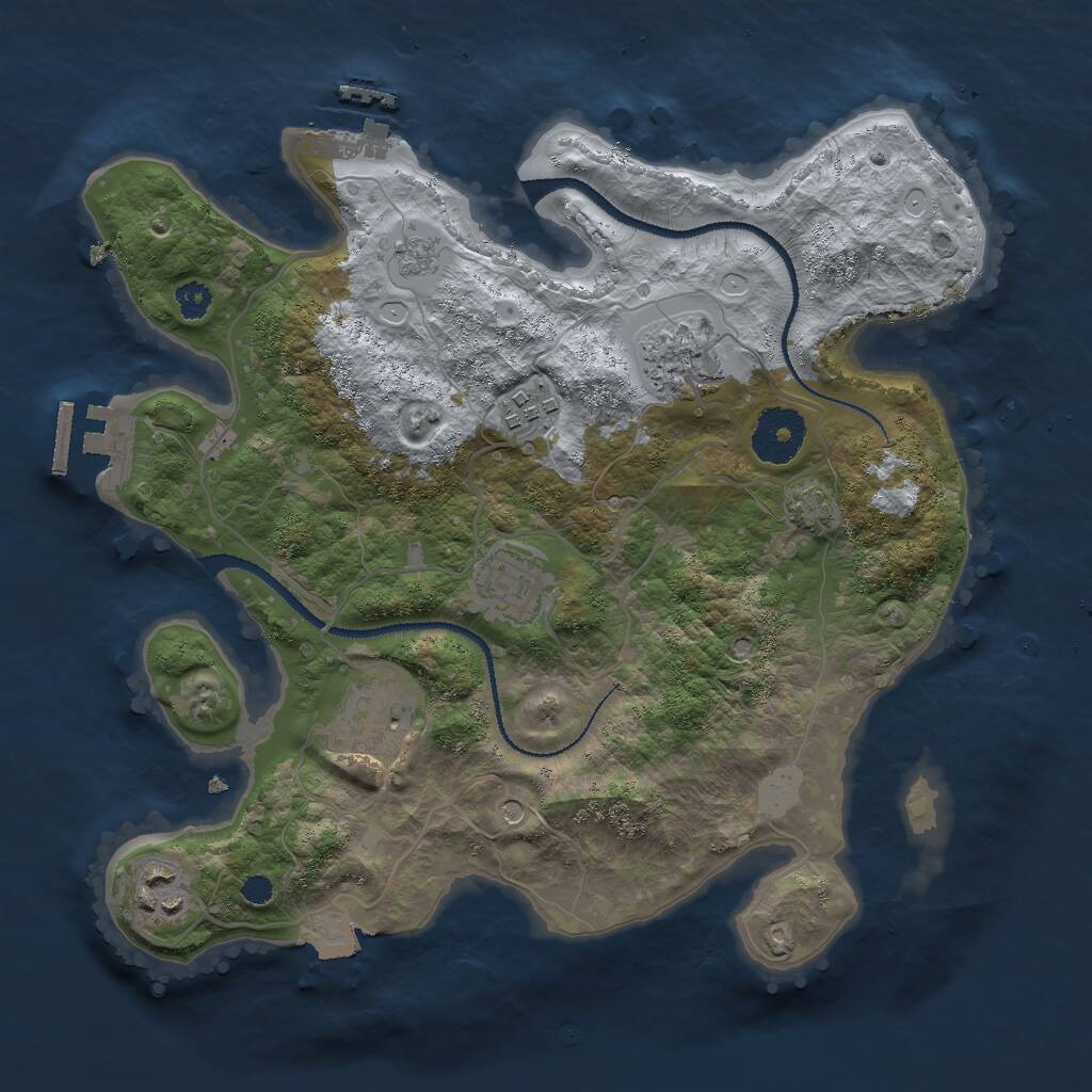 Rust Map: Procedural Map, Size: 3000, Seed: 25658, 11 Monuments