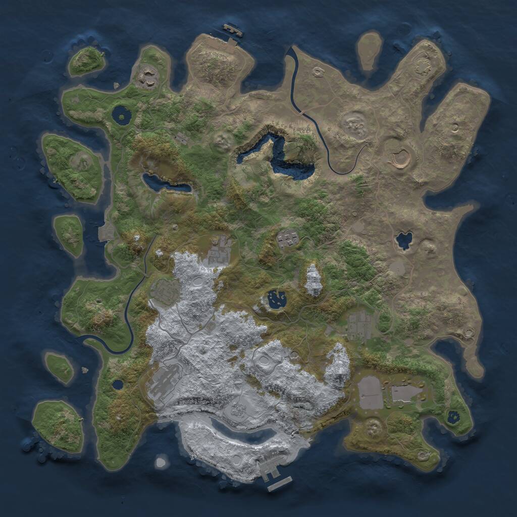 Rust Map: Procedural Map, Size: 4000, Seed: 423733980, 15 Monuments