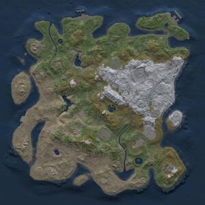 Thumbnail Rust Map: Procedural Map, Size: 4000, Seed: 1710370002, 14 Monuments