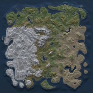 Thumbnail Rust Map: Procedural Map, Size: 5000, Seed: 1291063615, 16 Monuments