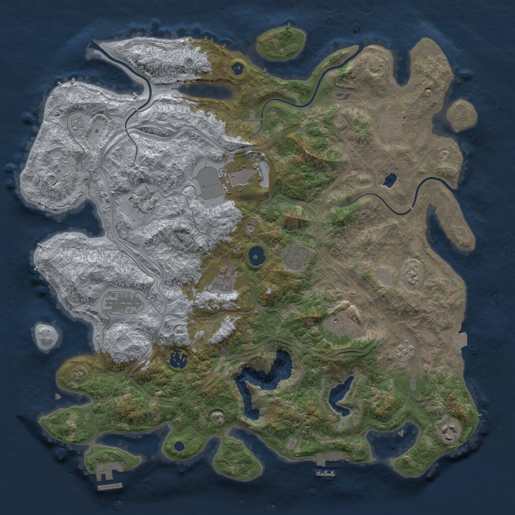 Rust Map: Procedural Map, Size: 4250, Seed: 1392559714, 18 Monuments