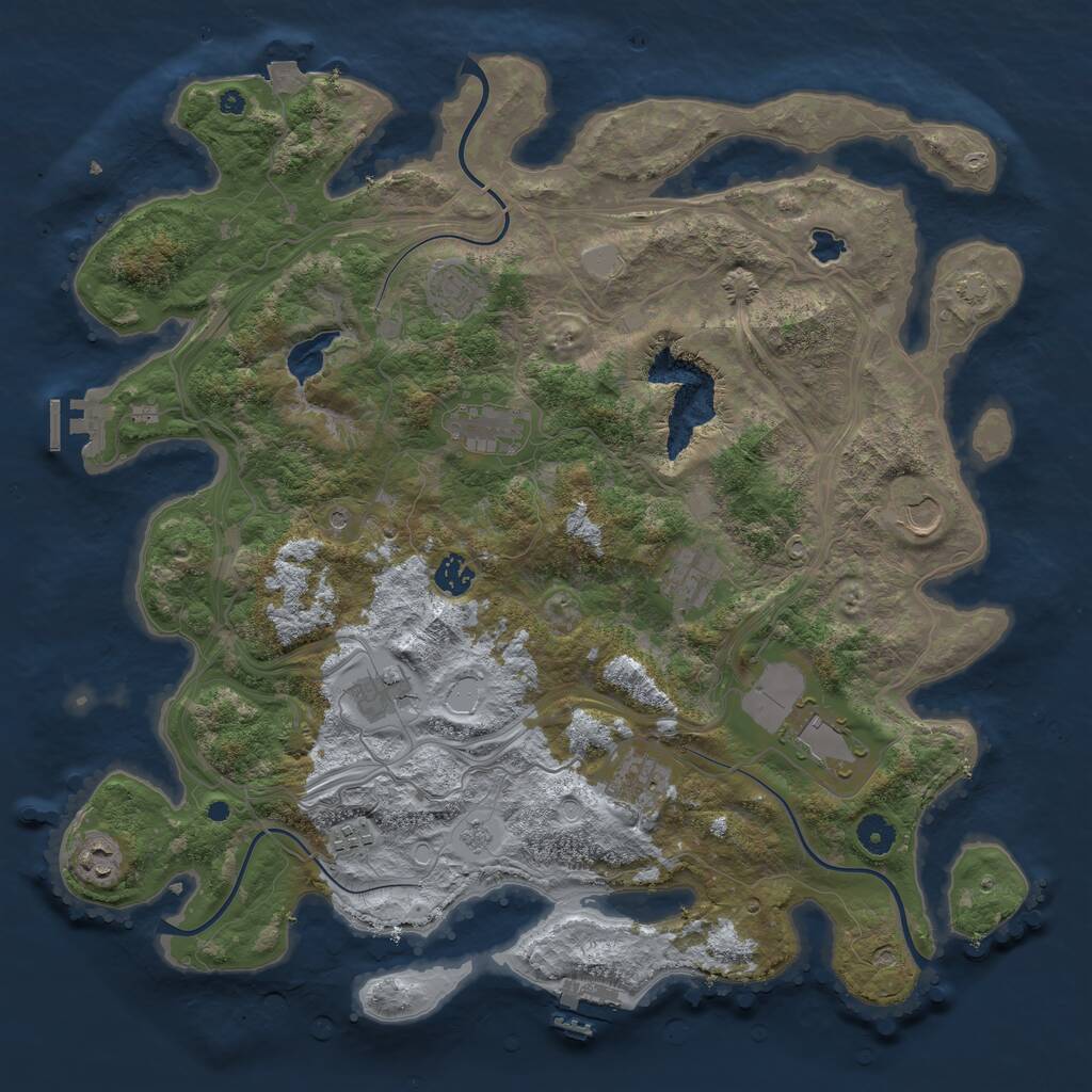 Rust Map: Procedural Map, Size: 4250, Seed: 83533, 16 Monuments