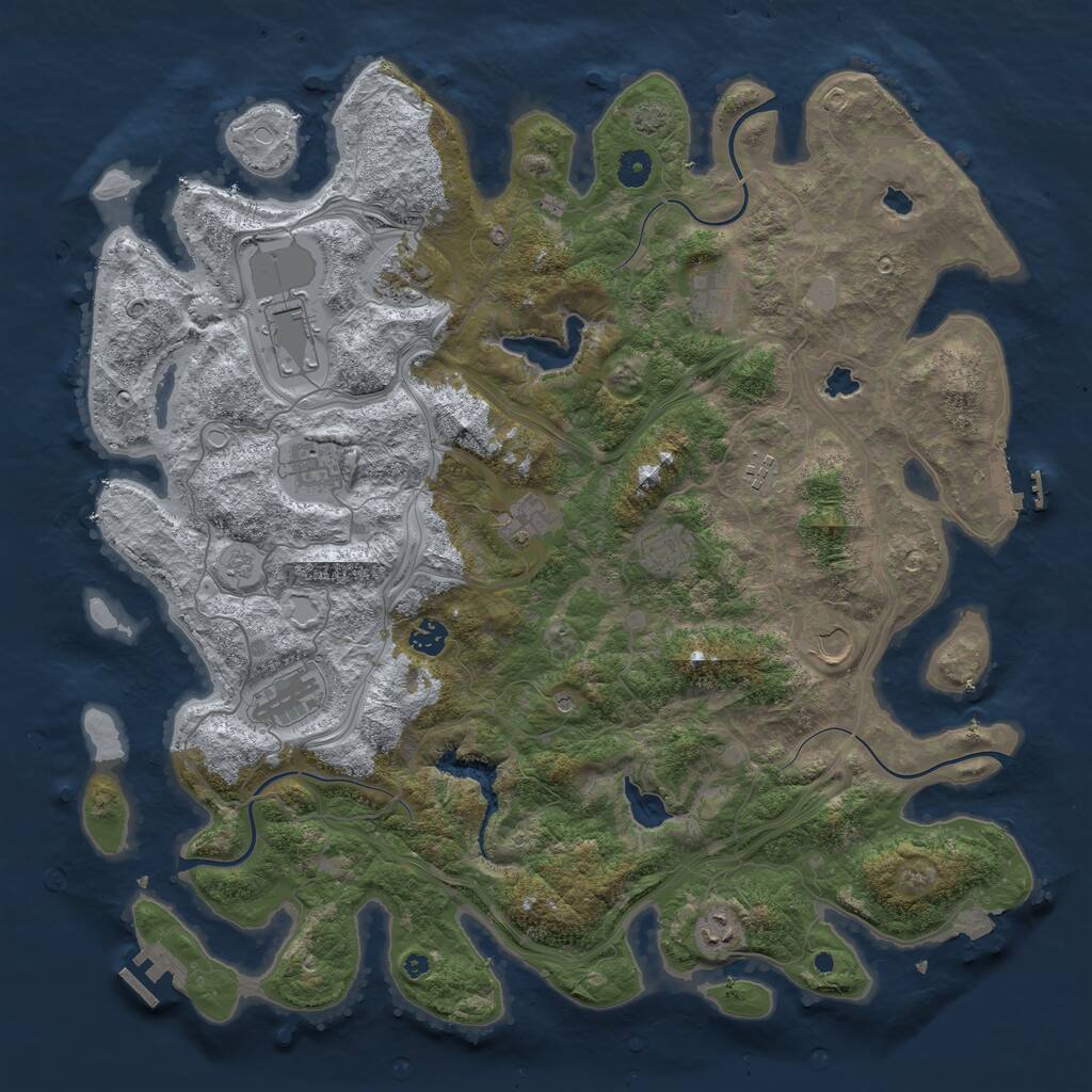 Rust Map: Procedural Map, Size: 4500, Seed: 1403213328, 17 Monuments