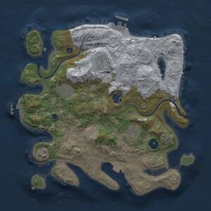 Thumbnail Rust Map: Procedural Map, Size: 3200, Seed: 1335054911, 10 Monuments