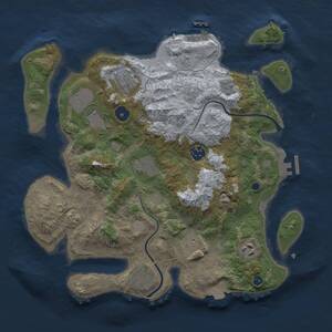 Thumbnail Rust Map: Procedural Map, Size: 3500, Seed: 99640986, 14 Monuments