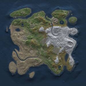 Thumbnail Rust Map: Procedural Map, Size: 3000, Seed: 184388177, 9 Monuments