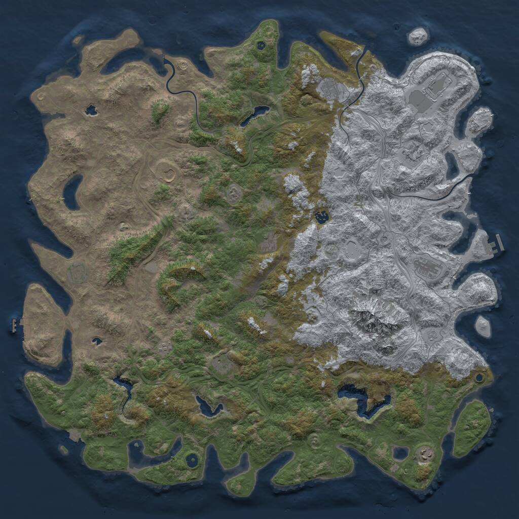 Rust Map: Procedural Map, Size: 6000, Seed: 2090, 17 Monuments