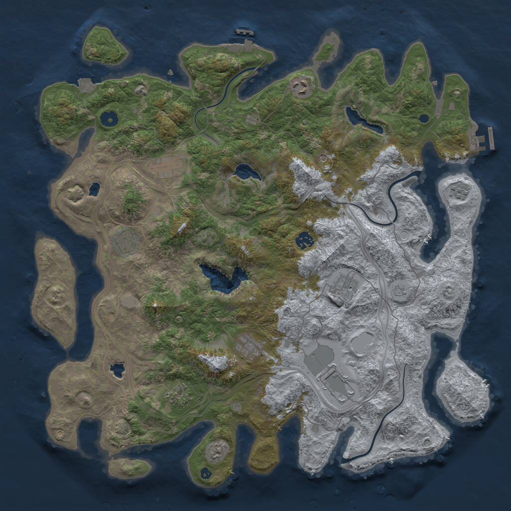 Rust Map: Procedural Map, Size: 4500, Seed: 1661419427, 15 Monuments