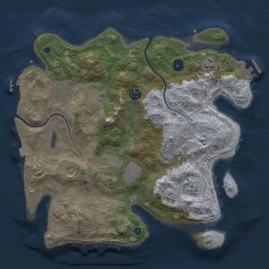 Thumbnail Rust Map: Procedural Map, Size: 3500, Seed: 294714536, 13 Monuments