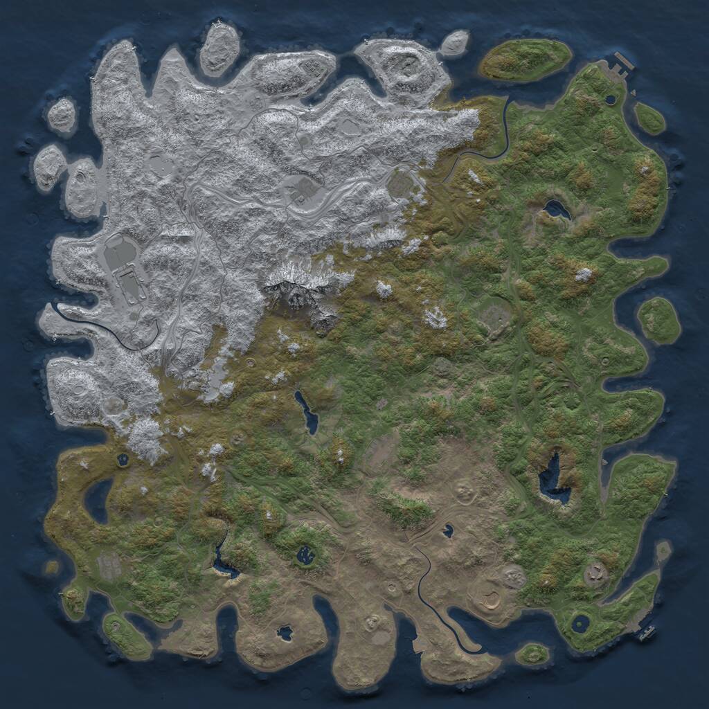 Rust Map: Procedural Map, Size: 6000, Seed: 386274862, 17 Monuments