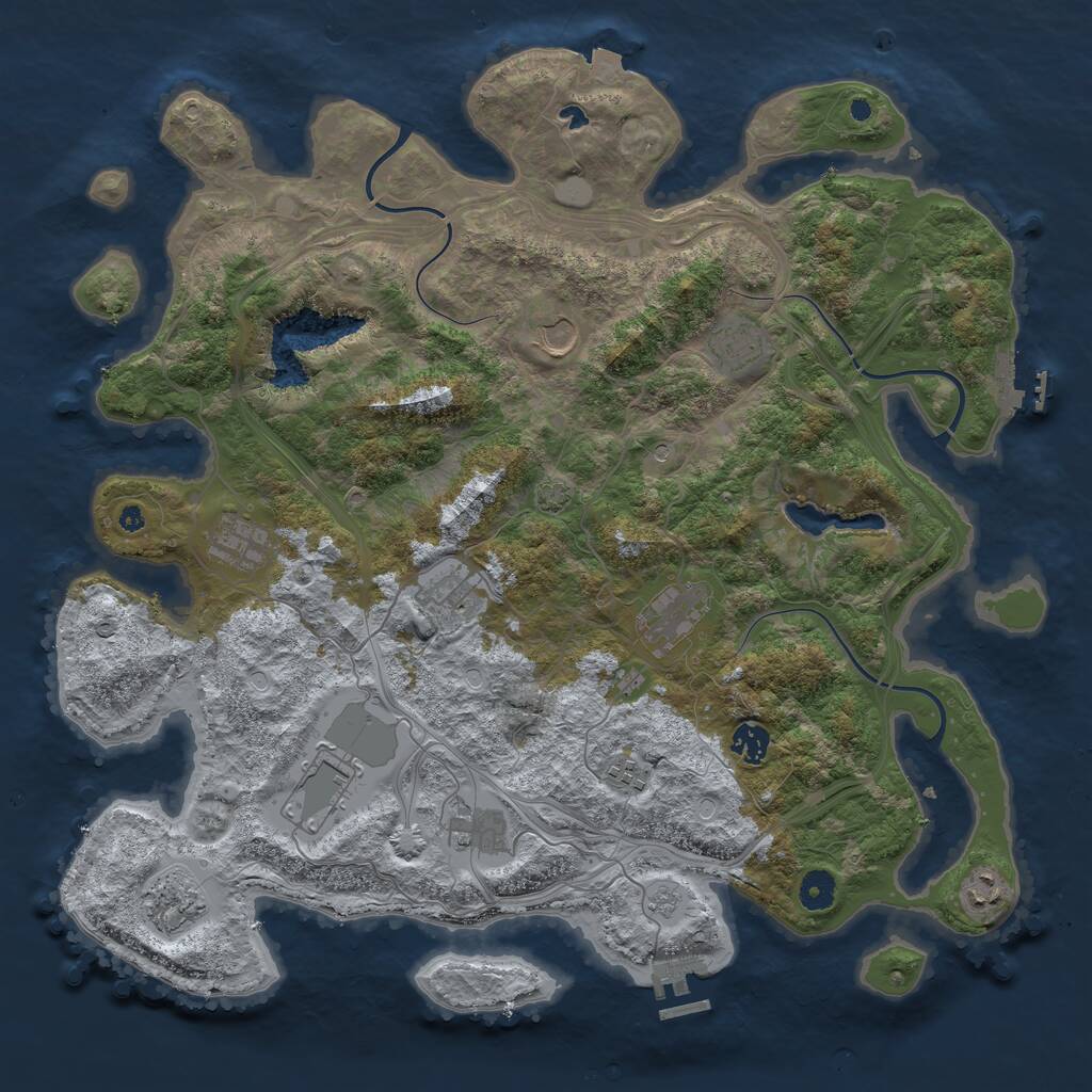 Rust Map: Procedural Map, Size: 4250, Seed: 696817720, 17 Monuments