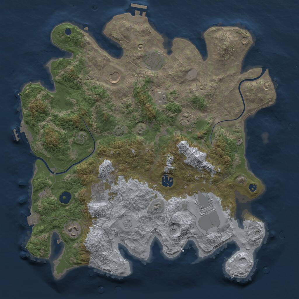 Rust Map: Procedural Map, Size: 3750, Seed: 50, 14 Monuments