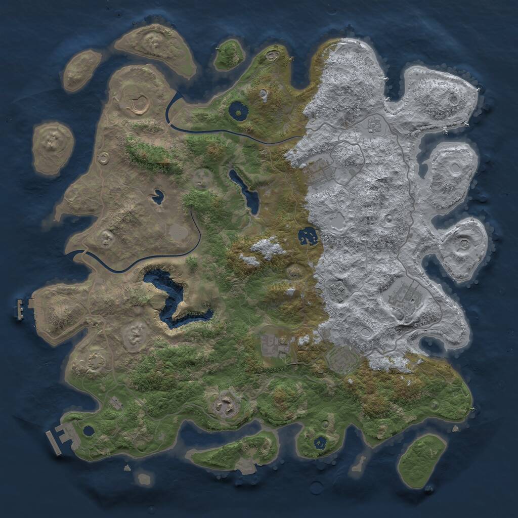 Rust Map: Procedural Map, Size: 4000, Seed: 1805318108, 14 Monuments