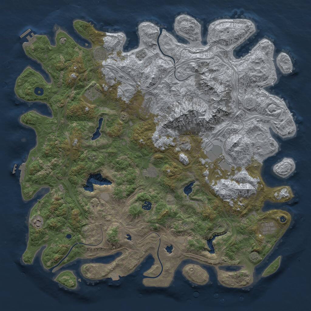 Rust Map: Procedural Map, Size: 5000, Seed: 1045751668, 15 Monuments