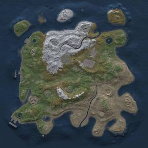 Thumbnail Rust Map: Procedural Map, Size: 3500, Seed: 1389025, 10 Monuments