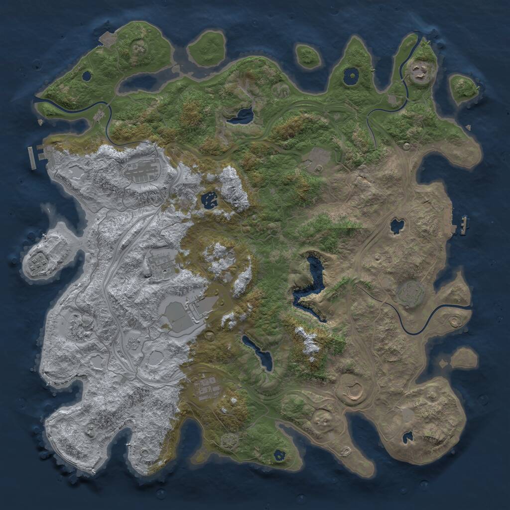 Rust Map: Procedural Map, Size: 4500, Seed: 177822564, 17 Monuments