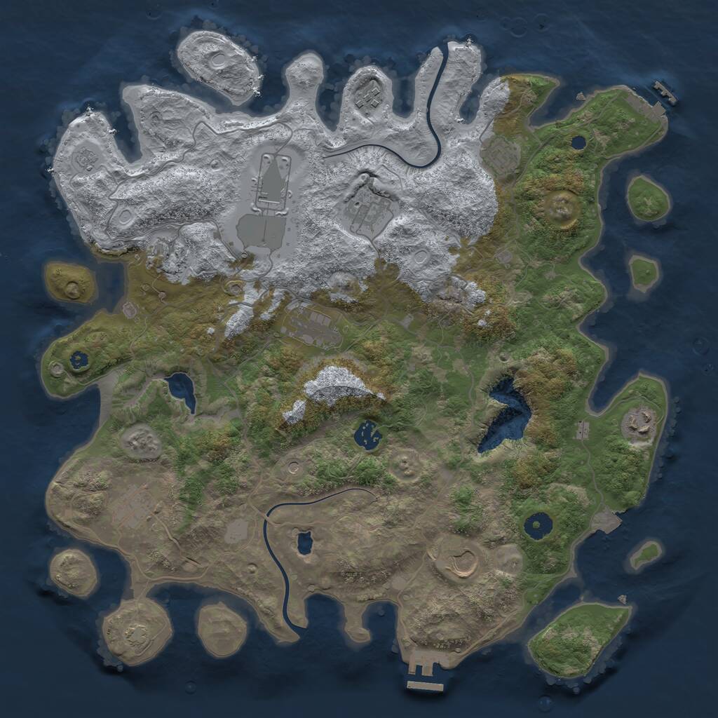 Rust Map: Procedural Map, Size: 4000, Seed: 1333362872, 16 Monuments