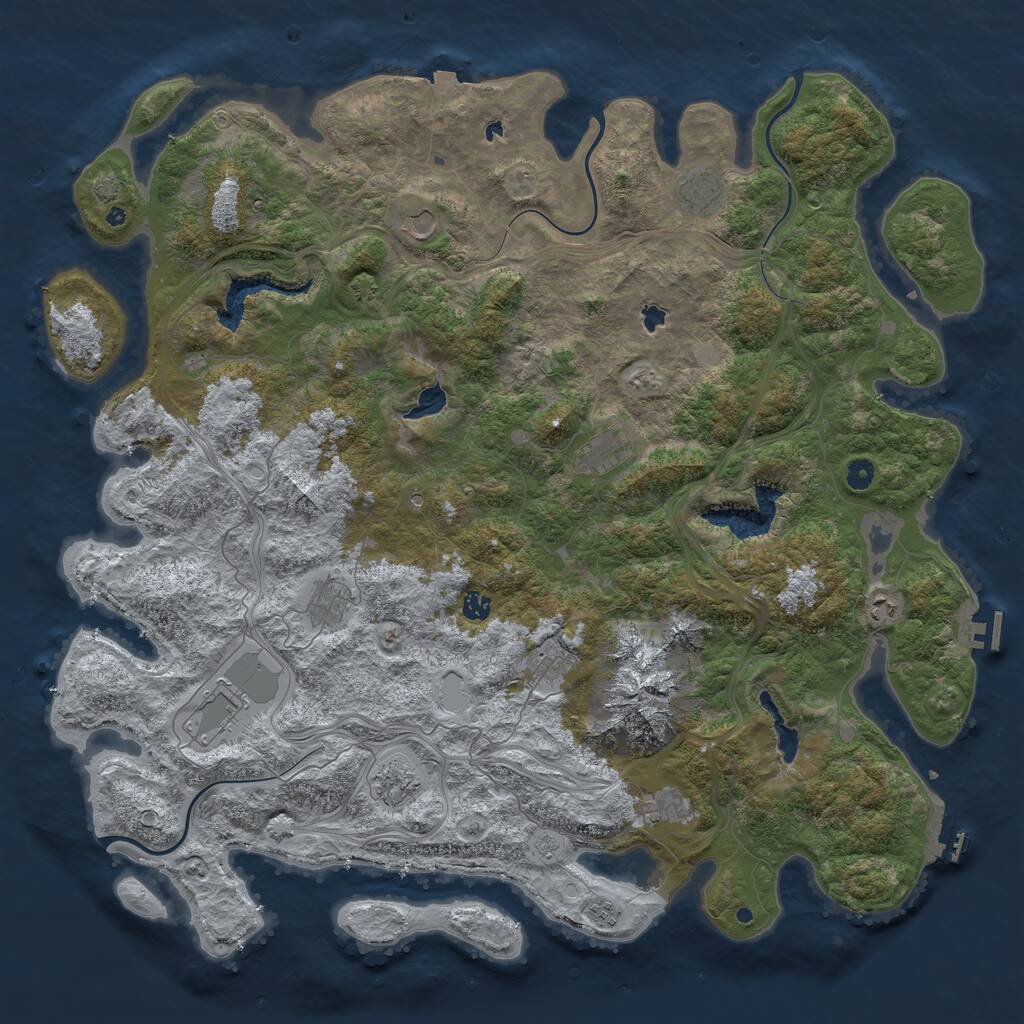 Rust Map: Procedural Map, Size: 5250, Seed: 133331, 17 Monuments