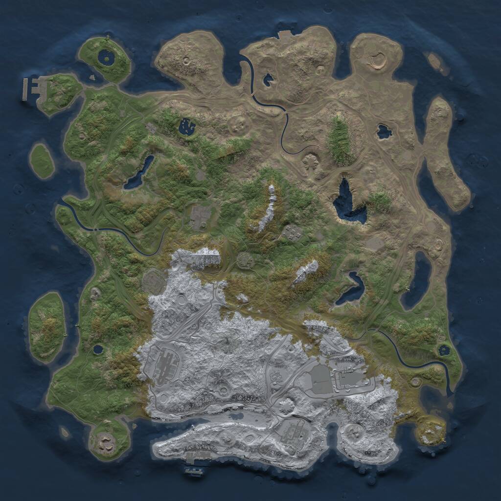 Rust Map: Procedural Map, Size: 4500, Seed: 624852, 15 Monuments