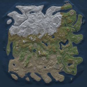 Thumbnail Rust Map: Procedural Map, Size: 4500, Seed: 423684284, 16 Monuments